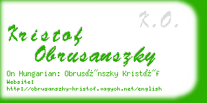 kristof obrusanszky business card